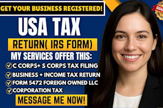 prepare and efile US tax return, ein, irs tax form 1040, 1120s 1040nr, 1065 5472