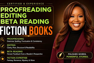 proofread copy edit, line edit and review fiction manuscripts