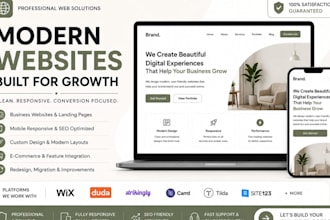 design a modern responsive website using wix duda strikingly or carrd