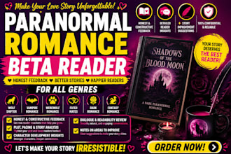 beta read your paranormal romance vampire or wolf shifter romance beta reading