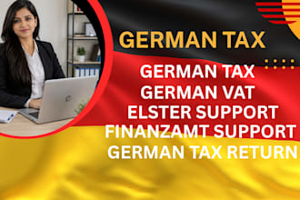 handle german tax filing, vat return, bookkeeping, income tax, german vat