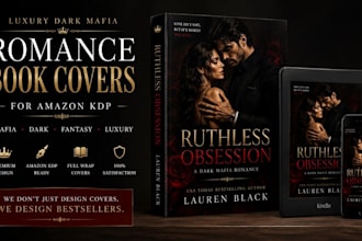 design luxury dark mafia romance book cover for amazon kdp