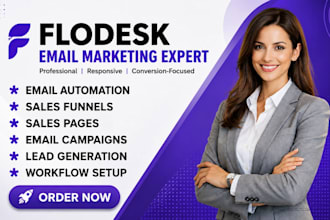 setup your flodesk email automation, funnel, andsales page for conversions