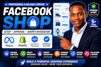 setup facebook shop with shopify integration and approval support