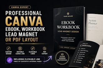 design a professional canva ebook workbook lead magnet or PDF layout for clients