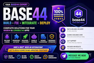 fix base44 bugs, base44 app, lovable ai, replit base44 database deployment