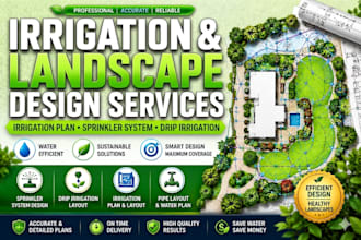 do irrigation plan, design sprinkler system and drip irrigation layout plan