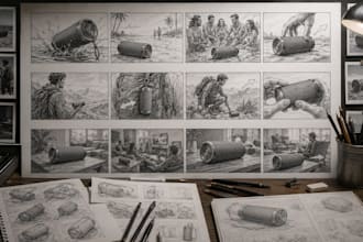 create storyboard illustrations for commercials and social media ads