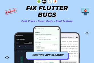 fix flutter app bugs, crashes, firebase issues, and errors