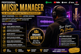 be your professional music manager and music promoter