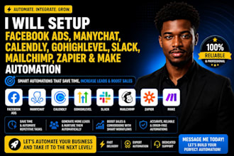 setup facebook ads manychat calendly gohighlevel automation mailchimp zapier