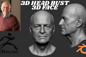 sculpt 3d head 3d head bust face 3d statue 3d full body miniature for printing