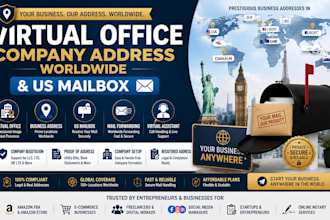 provide virtual office, company address worldwide, and US mailbox