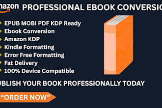 do ebook conversion PDF to epub kindle and KDP formatting