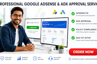 fix adsense issues, website audit and google adx approval for website