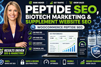 do peptide seo, biotech marketing and supplement website,woocomerce peptide se o