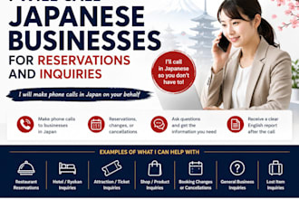 call japanese businesses for reservations and inquiries