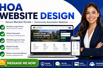 build hoa website design, poa, community association portal with online payment