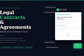 draft or review partnership agreement, lease, contracter, franchise agreement