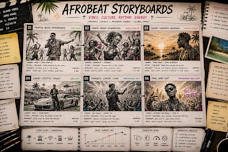 create storyboard panels for afrobeat and music videos