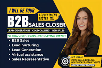 commission based sales closer b2b sales rep lead generation, appointment setter