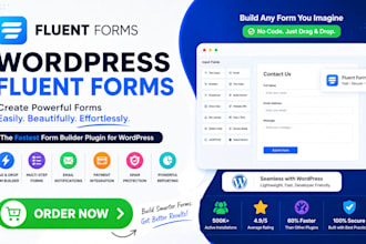 build wordpress fluent forms, contact form, multi step form, payment form