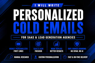 write personalized cold emails for saas and lead generation agencies