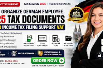 organize german employee 2025 tax documents elster income tax vat support