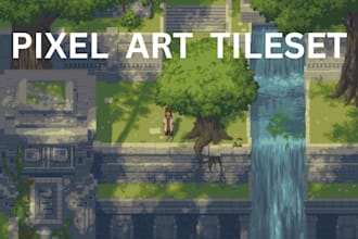 pixel art tileset for your indie game custom top down and rpg tiles, game assets