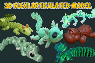 design articulated flexi 3d models and moveable toys for 3d printing