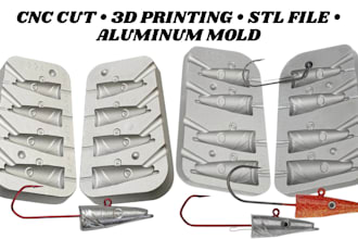 manufacture and model custom fish lure bait aluminum mold cnc cut 3d priniting