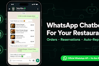 build a whatsapp ai chatbot for restaurant, automate orders, bookings, inquiries