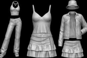 create second life clothing mesh vrchat gta ped imvu fivem y2k fashion design