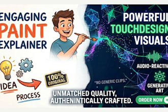 do custom paint explainer videos, touch design visuals, interactive animation
