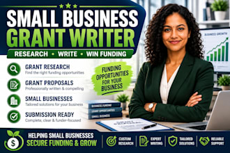 research grants and write grant proposals for small businesses