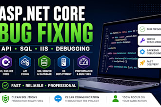 fix asp net core, c sharp, iis, and sql issues