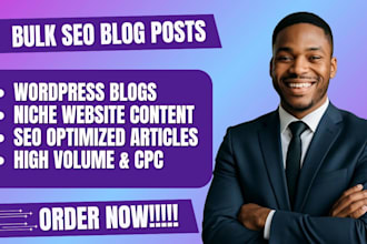 write bulk SEO blog posts for adsense ready websites