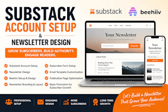 substack setup, substack newsletter design, beehive setup substack design