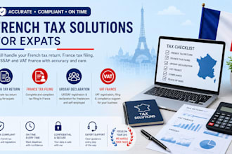 handle french tax return, france tax filing, urssaf and vat france for expats