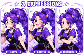 design vtuber model, 2d character design, pngtuber avatar for streamers