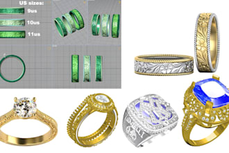 3d jewelry cad design, modeling and rendering for 3d printing in rhino