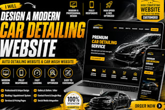 design a modern car detailing website, auto detailing website, and car wash
