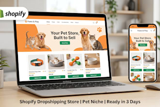 design pet products dropshipping store  that converts