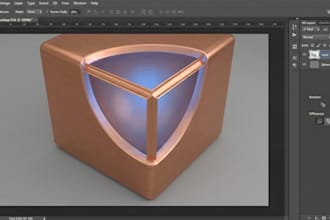 teach you 3d boolean and bevel on adobe photoshop for 3 days