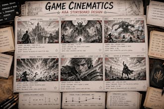 create storyboard action scenes for rpg and fantasy games