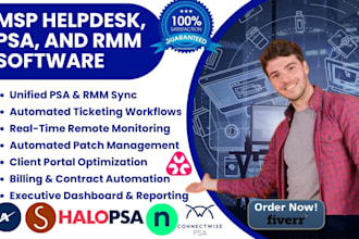 setup msp helpdesk psa and rmm tools connectwise halopsa syncro and ninjaone
