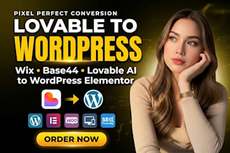 migrate wix to wordpress base44 website or lovable to wordpress elementor
