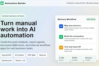 build an ai chatbot, openai automation, or workflow app