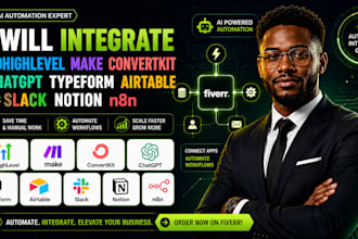 integrate gohighlevel make convertkit chatgpt typeform airtable slack notion n8n