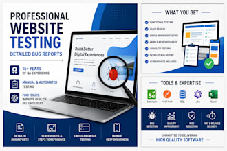 test your website and provide a professional bug report